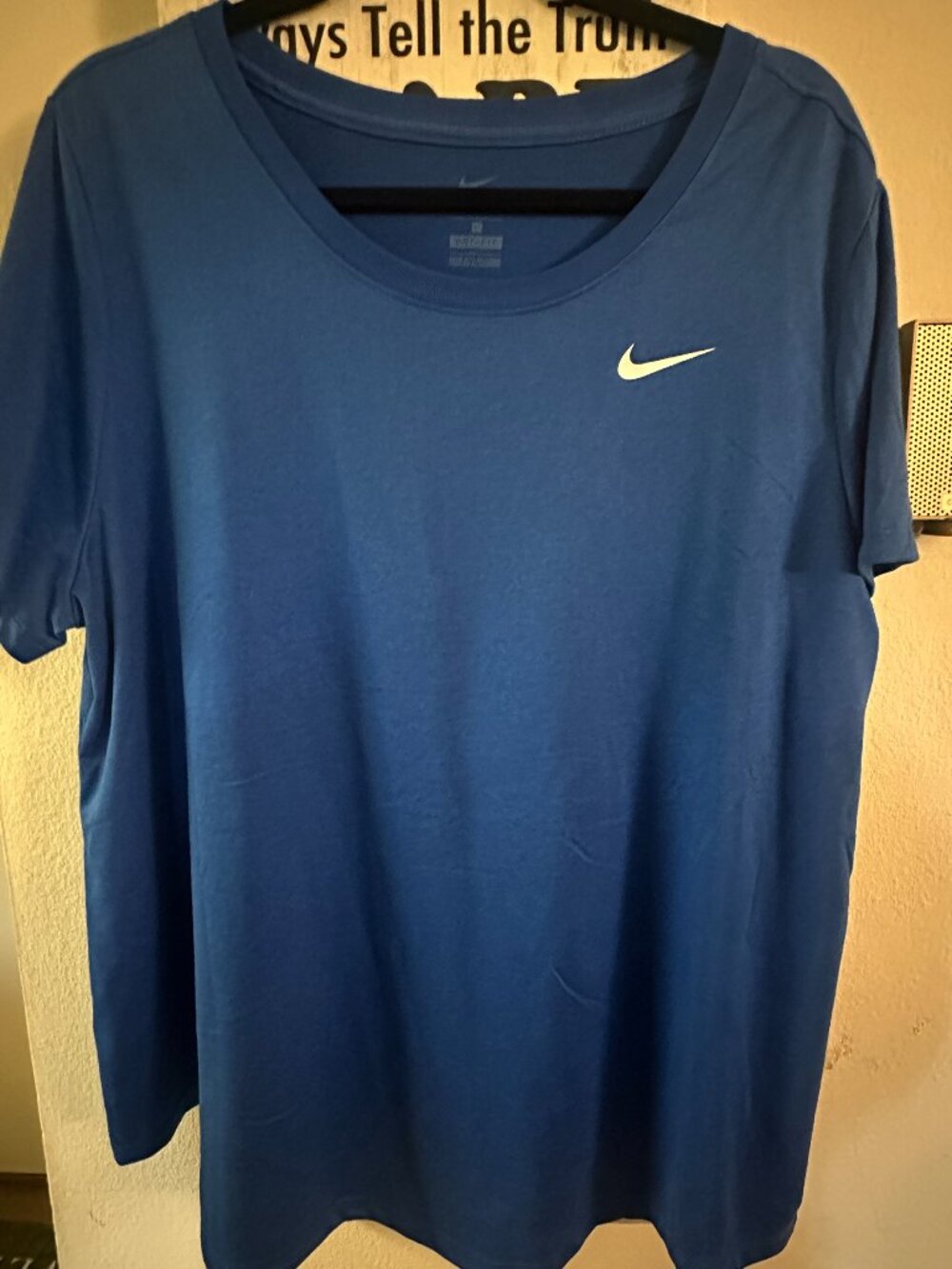 Nike Women's Plus Size Dri-fit Crewneck T-Shirt  Blue - 2X